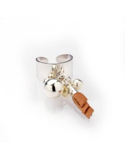 Bague boules argent