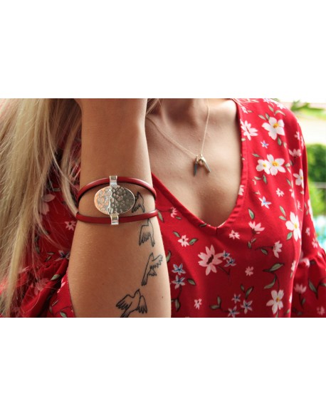 Bracelet en cuir et pièce unique