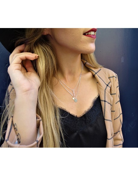 Collier argent et or rosé