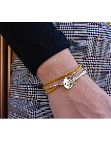 Bracelet cuir et argent