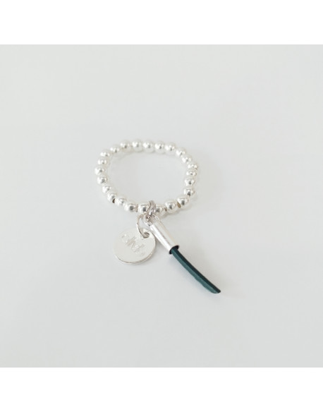 Bague perles argent