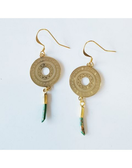 BOUCLES D'OREILLES MEDAILLE GRAVEE