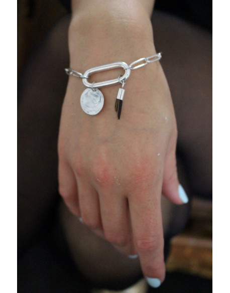 Bracelet chaine et ovale central
