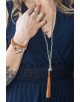 BRACELET OLIVIA DOUBLE TOUR AVEC FERMOIR ROND ET BARRE