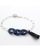 BRACELET PLAQUE ARGENT ET MAILLE GOURMETTE CAMILLA