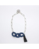 BRACELET PLAQUE ARGENT ET MAILLE GOURMETTE CAMILLA