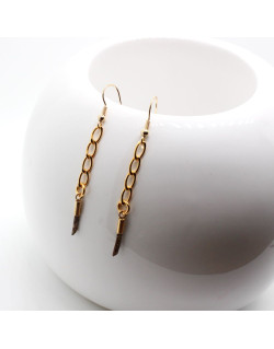 BOUCLES D'OREILLES DOREES MAILLE GOURMETTE CLAUDIA