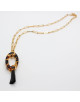 COLLIER DORE OVALE RESINE ELENA