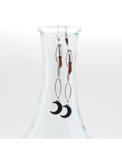 BOUCLES D'OREILLES ARGENT LUNE EMANUELA