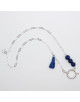 COLLIER ARGENT FERMOIR BOUEE PERLES BLEUES AGATA