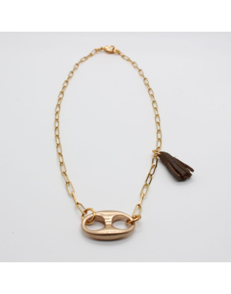 COLLIER DORE GRAIN DE CAFE ANNITA