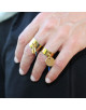 BAGUE DOREE REGLABLE MEDAILLE ETOILE ELSA