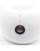 SAUTOIR ARGENT MEDAILLE MARTELEE PASTILLE CUIR RACHEL