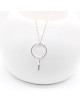 COLLIER ARGENT CERCLE ROSA
