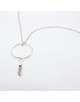COLLIER ARGENT CERCLE ROSA