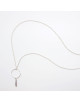 COLLIER ARGENT CERCLE ROSA