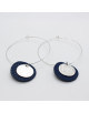 BOUCLES D'OREILLES CREOLES ARGENT AVEC MEDAILLES SERAFINA