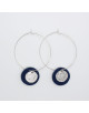 BOUCLES D'OREILLES CREOLES ARGENT AVEC MEDAILLES SERAFINA