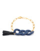 BRACELET DORE MAILLE GOURMETTE BLEUE GIULIA