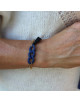 BRACELET DORE MAILLE GOURMETTE BLEUE GIULIA