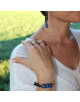 BRACELET DORE MAILLE GOURMETTE BLEUE GIULIA