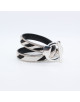 BRACELET DOUBLE TOUR EN CUIR ZEBRE FERMOIR T ZOA