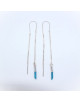 Boucles d'oreille argent et pompon cuir