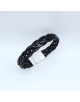 BRACELET EN CUIR NOIR TRESSE RAPHAEL