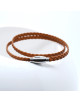 BRACELET EN CUIR TRESSE CAMEL AXEL