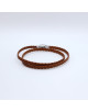 BRACELET EN CUIR TRESSE CAMEL AXEL