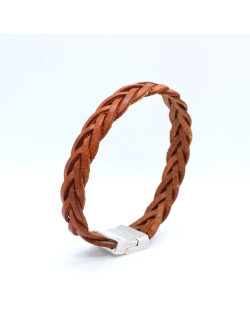 BRACELET CUIR SIMPLE TOUR TRESSE CAMEL GABRIEL