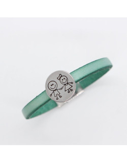 BRACELET ENFANT EN CUIR MEDAILLE GRAVEE PARIS