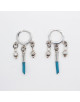 BOUCLES D'OREILLES ARGENT PETITES BOULES ET CUIR ROME