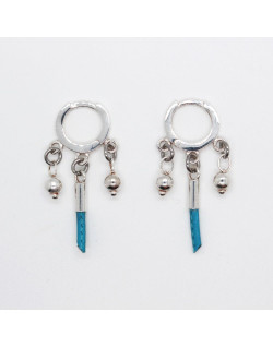 BOUCLES ENFANT PETITES BOULES ET CUIR ROME