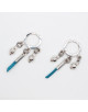 BOUCLES D'OREILLES ARGENT PETITES BOULES ET CUIR ROME