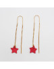 BOUCLES DOREES ETOILE EN CUIR ROSE OSLO