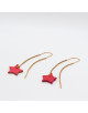 BOUCLES DOREES ETOILE EN CUIR ROSE OSLO