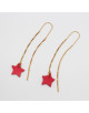 BOUCLES DOREES ETOILE EN CUIR ROSE OSLO