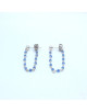 BOUCLES ARGENT PERLEES BLEUES AZUL
