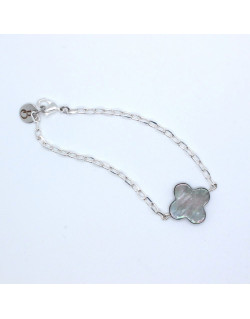 BRACELET ARGENTE TREFLE A 4 FEUILLES BIANCA