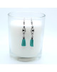BOUCLES ARGENTEES MOTIF OEIL POMPON VERT ALEXYA