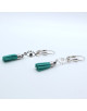 BOUCLES ARGENTEES MOTIF OEIL POMPON VERT ALEXYA