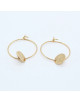 MINI CREOLES DOREES MEDAILLE MARTELEE PENELOPA
