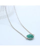 COLLIER ARGENTE PIERRE MALACHITE CLOE