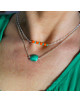 COLLIER ARGENTE PIERRE MALACHITE CLOE