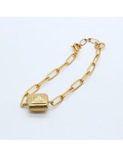 BRACELET DORE LABYRINTHE CARRE DALHIA