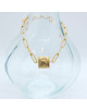 BRACELET DORE LABYRINTHE CARRE DALHIA