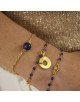 BRACELET DORE PIERRE LAPIS-LAZULI MAIWEN