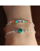 BRACELET ARGENT ET PIERRE MALACHITE CHIMENE