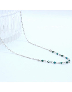 COLLIER ARGENT MINI PIERRES TURQUOISE TATIANA